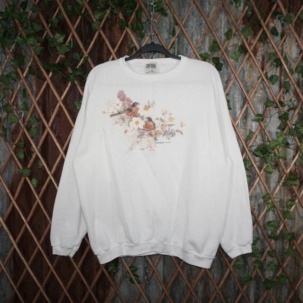 XL - Vintage Y2K American Vintage Sweatshirts flowers birds